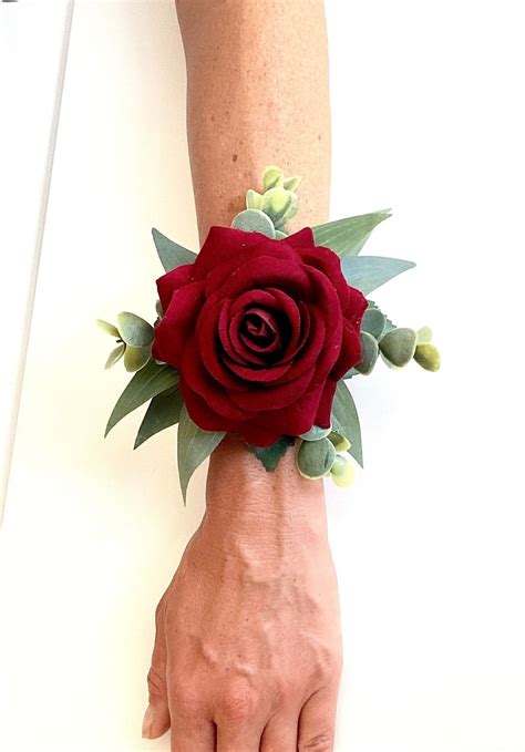 deep red corsage